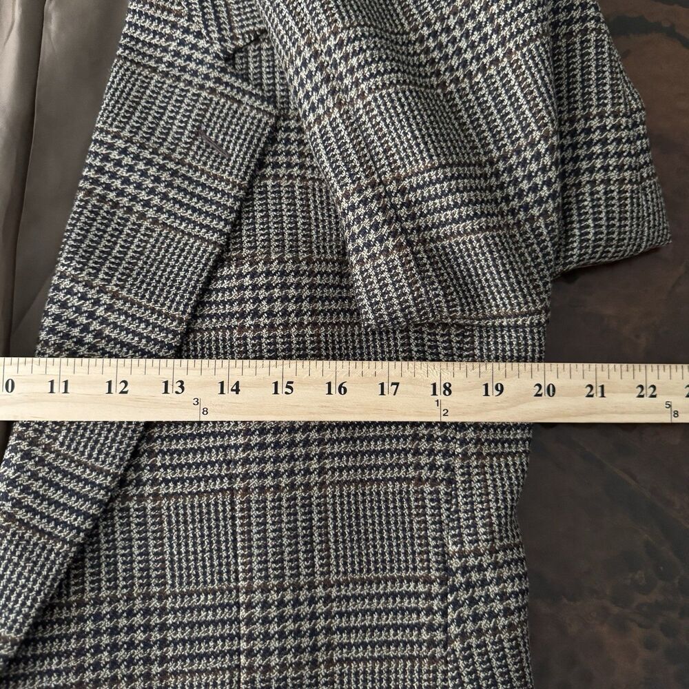 Corneliani Harry Rosen Blazer Men 38R/ 48IT Brown Glen Plaid Wool Cupro Italy - Picture 16 of 16